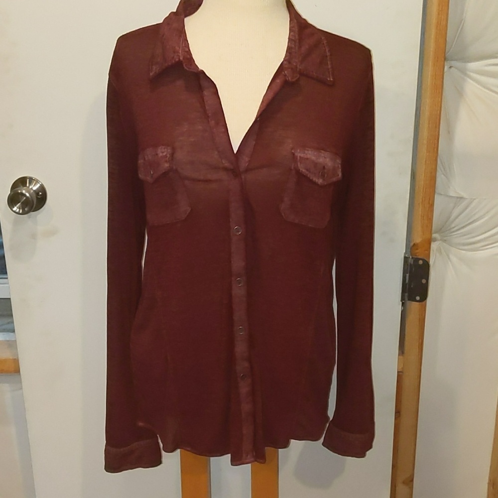 Maroon Button Up